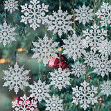 Popxstar 12pcs/lot Christmas Fake Snowflakes Xmas Tree Hanging Ornament Simulation Ice Winter Party Christmas New Year Decoration Icicle