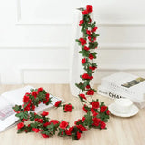 Popxstar spring decor 250CM Rose Artificial Flowers Christmas Garland for Home Room Wedding Decoration Spring Arch DIY Fake Plant Vine Autumn Garden