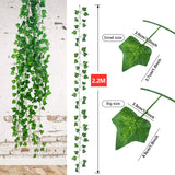 Popxstar 11M Artificial Plants Green Ivy Leaf Garland Fake Plants Climbing Hanging Vines Outdoor DIY Garden Wall Wedding Party Home Decor