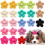 10PCS Spring Dog Bows For Puppy Cat Flower Bowknot Rubber Bands for Dogs Fashion Dog Hair Accessories Dog Grooming Accesories