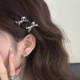 Popxstar 6 Pieces of Women's New Golden Bow Mini Hairpins, Sweet and Cool Girl Bangs Hairpins and Hair Accessories