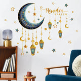 Popxstar Eid Window Stickers Ramadan Decoration Eid Mubarak Decor for Home 2024 Ramadan Kareem Islam Muslim Party Supplies Eid Al-fitr