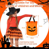 Popxstar LED Light Halloween Trick or Treat Bucket Pumpkin Candy Bags Collapsible Halloween Basket for Thanksgiving Party Gift Basket