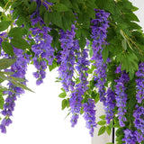 Popxstar spring decor 200cm Fake Ivy Wisteria Flowers Artificial Plant Vine Garland for Room Garden Decorations Wedding Arch Baby Shower Floral Decor