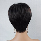 Popxstar Cut Wig for Black Women Human Hair Wigs for Black Women Short Bob Wig Human Hair Wigs with Bangs Short Wigs for Black Wome