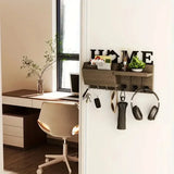 Popxstar Wooden Wall Key Holder, Decorative Key and Mail Holder with Shelf Has Large Key Hooks for Bags, Coats, Umbrella