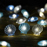 Popxstar 2m 20LED Seashell Starfish String Lights Ocean Theme Party Fairy Light Mermaid Birthday Party Decorations Girl Baby Shower favor