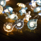 Popxstar 2m 20LED Seashell Starfish String Lights Ocean Theme Party Fairy Light Mermaid Birthday Party Decorations Girl Baby Shower favor