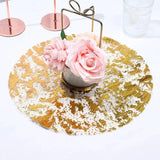 Popxstar 20pcs Gold Round Foil Table Mat Table Place Mats Tea Dining Tableware Mats Pads Wedding Birthday Home Party Table Decoration