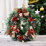 Popxstar Christmas Wreath Door Decoration with Snowflake Merry Christmas Flower Simulation Door Hanging Decoration Home Party Supply