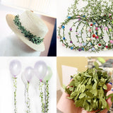 Popxstar 10yards Silk Leaf-Shaped Handmake Artificial Green Leaves for Wedding Decoration DIY Wreath Gift Scrapbooking Craft Fake Flower