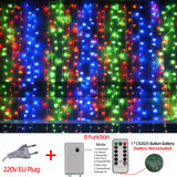 Popxstar LED Fairy String Lights Outdoor Waterproof Waterfall Street Garland Curtain Lights For Patio Christmas Wedding Party Decoration