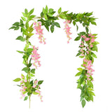 Popxstar 180cm Fake Ivy Wisteria Flowers Artificial Plant Vine Garland for Room Garden Decorations Wedding Arch Baby Shower Floral Decor