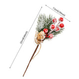 Popxstar 5Pcs Christmas Red Berry Articifial Flower Pine Cone Branch Christmas Tree Decorations Ornament Gift Packaging Home DIY Wreath