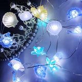 Popxstar Ocean Theme 20/30 Leds String Lights Shell Starfish Under The Sea LED Fairy Light for Wedding Party Christmas Decoration Lamp