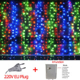 Popxstar LED Fairy String Lights Outdoor Waterproof Waterfall Street Garland Curtain Lights For Patio Christmas Wedding Party Decoration