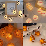 Sports Ball Theme Party Supplies Football Rugby Baseball Basketball String Light Kids Birthday Party Supplies Home Bedroom Decor