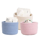 Popxstar Handmade Woven Cotton Rope Storage Basket Cosmetics Jewelry Desktop Storaging Keys Snacks Box Sundries Organizer