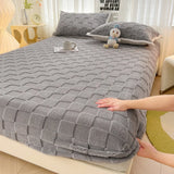 Popxstar Winter Warm Fitted Bed Sheet Taff Velvet Fleece Bed Linen Single/Double/King/Queen Size Plush Mattress Cover Thick Bed Cover