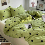 Popxstar Green Polka Dots Duvet Cover Pillow Case Bed Sheet AB Side Quilt Cover Stripe Boy Kid Teen Girl Bedding Linens Set King Queen