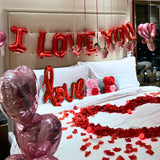 Popxstar Valentine's Day Decoration Polyester Aluminum Foil Balloon One-Piece Love Balloon I Love You Letter Banner Romantic Love Valentine's Day Decoration, Red, Silver, Rose Gold, Gold Suitable for Valentine's Day, Bridal W