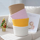 Popxstar Handmade Woven Cotton Rope Storage Basket Cosmetics Jewelry Desktop Storaging Keys Snacks Box Sundries Organizer