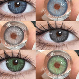 Popxstar New 1pair Colored Contact Lenses for Eyes Natural Brown Contacts Lenses Fashion Blue Eyes Lenses Yearly Gray Pupils