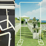 Popxstar White Heavy Duty Square Tube Iron Wedding Arch Metal Backdrop Party Decor Stand Garden Frame US round backdrop