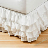 Popxstar room inspo ideas 4 Layers Ruffled Bed Skirt Wrap Around Elastic Bed Skirt Bed Cover Without Surface Home Hotel Bed Skirt Twin /Full/ Queen/ King