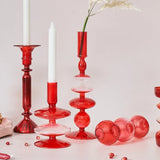 Popxstar Floriddle Creative Red Glass Taper Candle Holder Christmas Gift Wedding Table Decoration Home Decoration DryFlower Vase