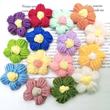 Popxstar 4.5cm Hand-knitted Flower Puff Flower Milk Cotton Wool Hand Hook Flower DIY Hairpin Clothing Accessory Shoes Hats Craft Supplies