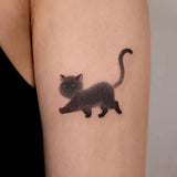 Popxstar Cute Black Cat Tattoo Stickers for Women Man Arm Art Temporary Tattoos Waterproof Fake Tattoo Cartoon Lasting Tattoo Stickers