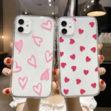 Popxstar Clear Phone Case For iPhone 16 Pro Case iPhone 15 13 11 12 14 Pro Max 12 13 Mini XR X XS 7 8 Plus SE Shockproof Love Heart Cover