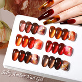 Popxstar 7ML Jelly Amber Gel Nail Polish Nail Art Dark Bloom Leopard Pattern Nail Gel Semi Permanent UV Gel Polish Varnishes