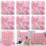 Popxstar 6PCS Artificial Flowers Roses Wall Panel 3D Flower Backdrop for Wall Party Wedding Bridal Shower Outdoor Decoration