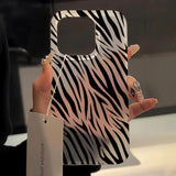 Popxstar INS Black Leopard Print Phone Case For iPhone 15 13 11 12 14 16 Pro Max 13 12 Mini 15 16 Plus Soft Shockproof Bumper Cover Funda