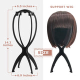 Popxstar 2PCS Wig Stand Collapsible Wig Holder Durable Wig Display 13.8 Inch Tool Travel Wig Stand for All Wigs