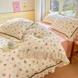 Bedding Set Cotton Printing Korean Style Lace Models Four-piece Bed Sheet Set Duvet Cover Pillowcase Home Textiles