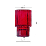 Popxstar Red Mini Glass Candle Holders Taper Candle Stand Small Tealight Candle Holder Candlestick Holder Christmas Decor Green Glass