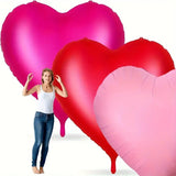 Popxstar Giant 63-Inch Heart Shaped Aluminum Foil Balloon for Valentine's, Birthday, Wedding, Anniversary, Engagement, Home & Party Decor