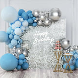 Popxstar 12/24/30PCS Shimmer Wall Backdrops Square Sequin Wall Panel Backdrops Party Backdrops for Wedding Anniversary Birthday Decor