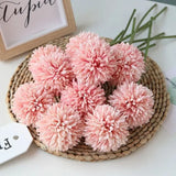 Popxstar spring decor 5pcs Artificial Dandelion Flowers, Fake Hydrangea Bridal Wedding Bouquet, Home Garden Party Wedding Decor, Winter Christmas Home