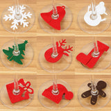 Popxstar 20pcs Christmas Wine Cup Glass Ring Xmas Elk Wine Cup Cards For Christmas Home Decorations Navidad Gifts New Year Party Supplies