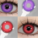 Popxstar 1pair Colored Contact Lenses For Eyes Cosplay Red Eye Lenses Blue Pupils Lens Purple Lenses Yearly Colorful Lens Eye