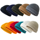 Popxstar 20 Colors Winter Warm Casual Short Thread Hip Hop Beanies Hat Korean Adult Women Men Elastic Wool Knitted Skull Cap Wholesale