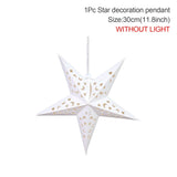 Popxstar 30-75cm Hollow Star Hanging Pendant Eid Mubarak Christmas Ramadan Decoration Islamic Muslim Party Decor Ramadan Kareem Gift