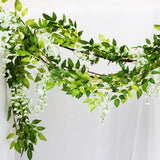 Popxstar 180cm Fake Ivy Wisteria Flowers Artificial Plant Vine Garland for Room Garden Decorations Wedding Arch Baby Shower Floral Decor