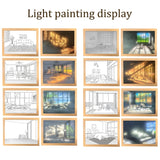 Popxstar INS Deco Led Light Painting USB Plug Dimming Wall Artwork Table Lamp Gift Indoor Sunlight Window Wooden Photo Night Luminous