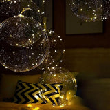 Popxstar 20 Inch Bobo Ball LED Light Up BoBo Balloons Luminous Bubble Balloon With Light String  For Party Birthday  New Year Decor