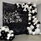 Popxstar 127Pcs Black and White Balloon Garland Arch Kit Confetti Latex Balloons for Baby Shower Birthday Graduation Wedding Party Decor